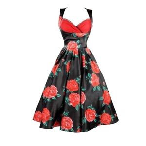 Laura Byrnes Spanish Rose Grace Pinup Dress